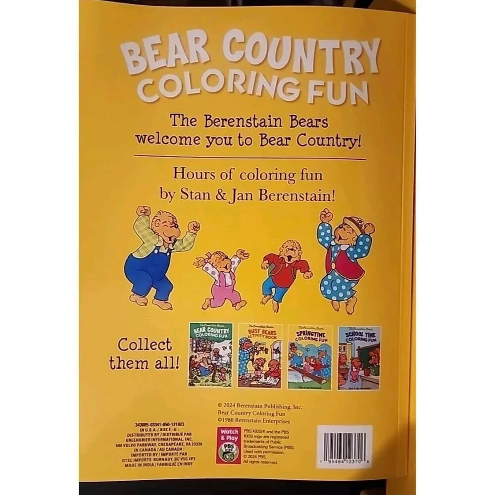 The Berenstain Bears Bear Country Coloring Fun Coloring Book
